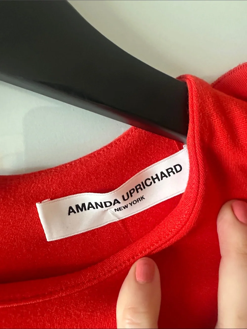 Amanda Uprichard Red Ruffle-Shoulder Mini Dress
